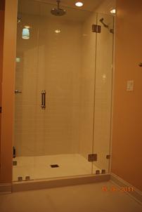 Glass panel shower