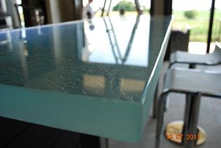 Custom glass countertop